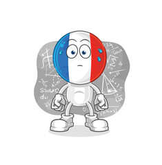 france thinking hard vector. cartoon character