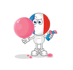 france chewing gum vector. cartoon character