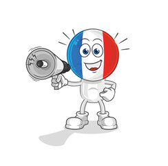 france holding hand loudspeakers vector. cartoon character