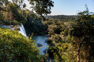 Waterfall and riverbed in Iguazu Falls