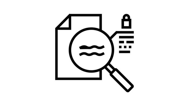 watermarked paper sheet line icon animation