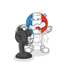 france with the fan character. cartoon mascot vector