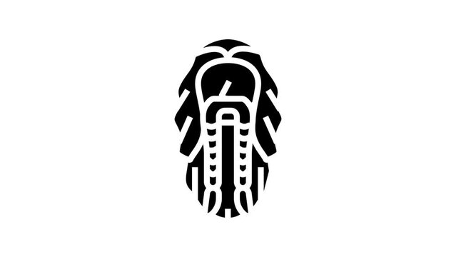 beard viking line icon animation