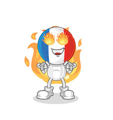 Obraz premium france on fire mascot. cartoon vector