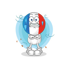 france cold illustration. character vector