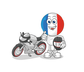 france racer character. cartoon mascot vector