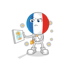 france traditional painter cartoon character vector