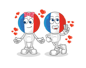france dating cartoon. character mascot vector