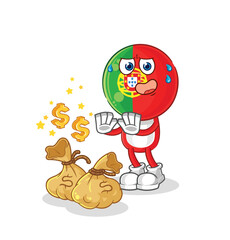 portugal refuse money illustration. character vector
