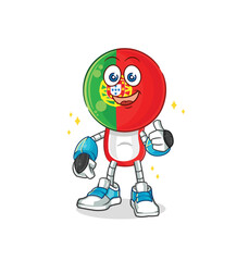 portugal robot character. cartoon mascot vector