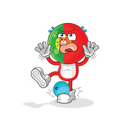 Fototapeta premium portugal hiten by bowling cartoon. cartoon mascot vector