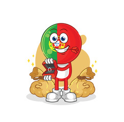 portugal propose with ring. cartoon mascot vector