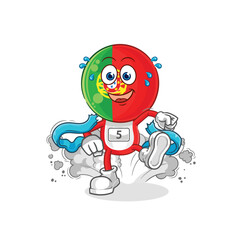 portugal runner character. cartoon mascot vector