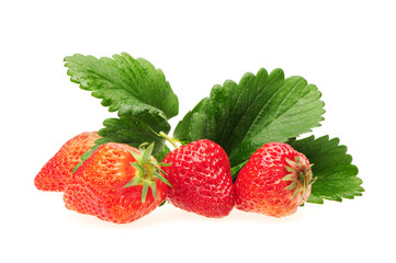 strawberries with leaves