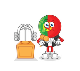 portugal judge holds gavel. character vector