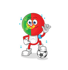 portugal playing soccer illustration. character vector