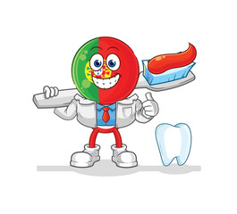 portugal dentist illustration. character vector