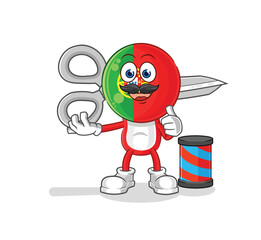 portugal barber cartoon. cartoon mascot vector