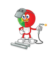 portugal welder mascot. cartoon vector