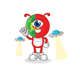 portugal alien cartoon mascot vector