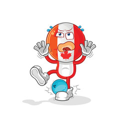 canada hiten by bowling cartoon. cartoon mascot vector
