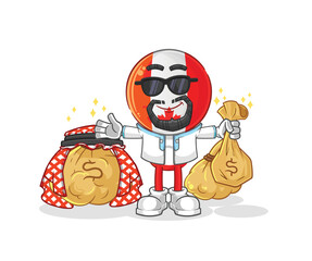 canada rich arabian mascot. cartoon vector