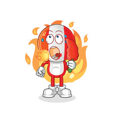 canada eat hot chilie mascot. cartoon vector