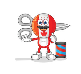 canada barber cartoon. cartoon mascot vector