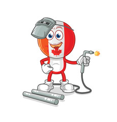 canada welder mascot. cartoon vector