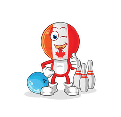 canada play bowling illustration. character vector