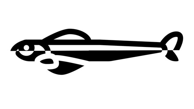 alevins salmon line icon animation