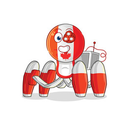 canada future robot vector. cartoon character