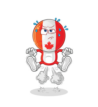canada fart jumping illustration. character vector