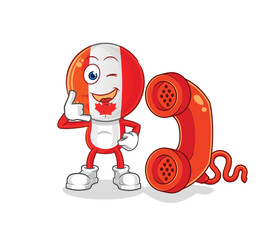 canada call mascot. cartoon vector