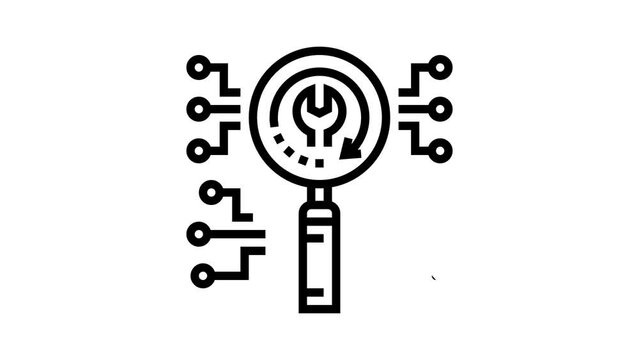 data loss prevention line icon animation