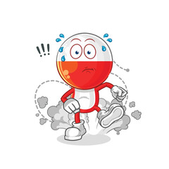 poland running illustration. character vector