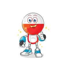 poland robot character. cartoon mascot vector