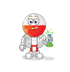 poland scientist character. cartoon mascot vector