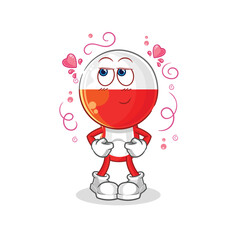 Obraz premium poland shy vector. cartoon character