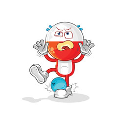 poland hiten by bowling cartoon. cartoon mascot vector