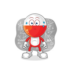 Fototapeta premium poland thinking hard vector. cartoon character