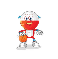 poland dribble basketball character. cartoon mascot vector