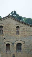 The old Chinese village view with the old built architectures in it