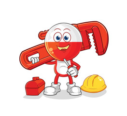 Naklejka premium poland plumber cartoon. cartoon mascot vector