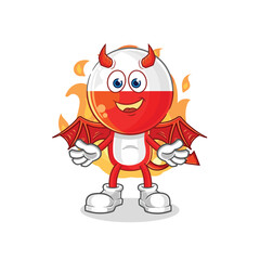 poland demon with wings character. cartoon mascot vector