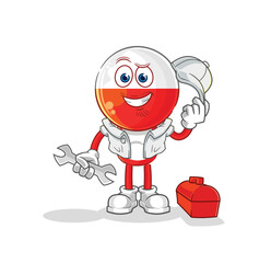 poland mechanic cartoon. cartoon mascot vector