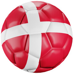 Soccer ball with Denmark nation flag. Soccer ball with USA or America nation flag. Good for World Cup event, sport, soccer or football championship..