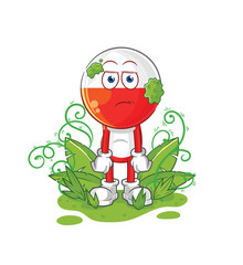 poland waiting too long mascot. cartoon vector