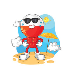 poland sunbathing in summer. character vector