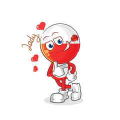 poland flirting illustration. character vector